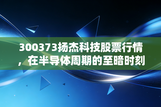 300373扬杰科技股票行情，在半导体周期的至暗时刻，我们该如何审视这家隐形冠军？