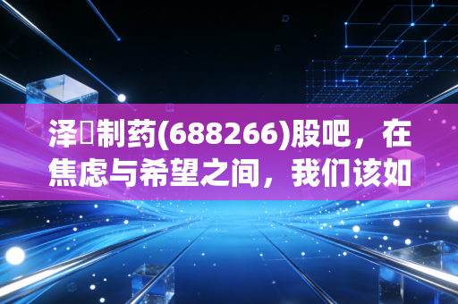 泽璟制药(688266)股吧，在焦虑与希望之间，我们该如何读懂这家创新药企的破局之路？