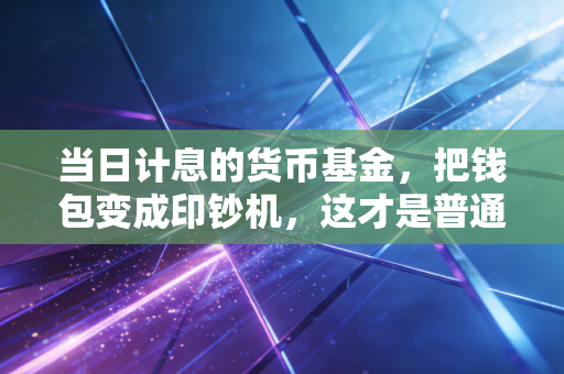 当日计息的货币基金，把钱包变成印钞机，这才是普通人理财的第一课