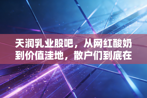 天润乳业股吧,从网红酸奶到价值洼地,散户们到底在焦虑什么?