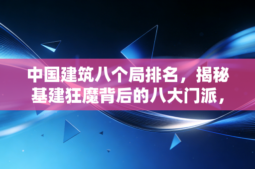 中国建筑八个局排名，揭秘基建狂魔背后的八大门派，谁才是真正的带头大哥？