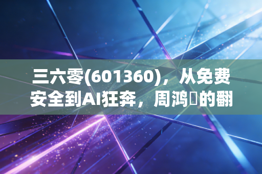 三六零(601360),从免费安全到AI狂奔,周鸿祎的翻身仗到底能不能赢?