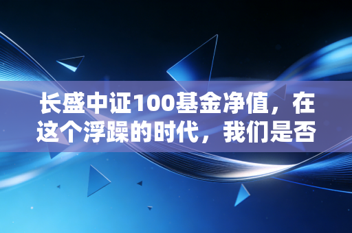 长盛中证100基金净值，在这个浮躁的时代，我们是否还需要一份无聊的坚守？