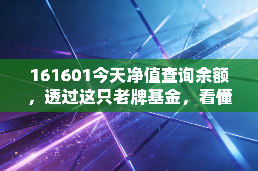 161601今天净值查询余额，透过这只老牌基金，看懂投资的焦虑与希望