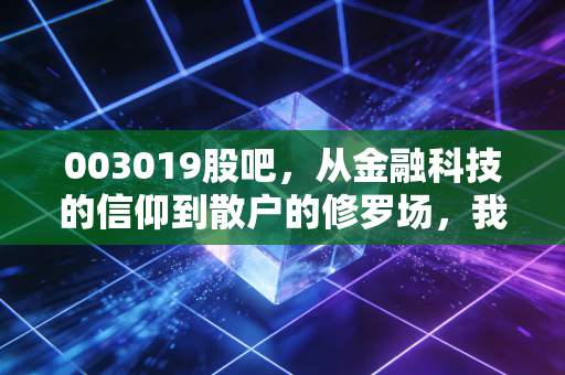003019股吧,从金融科技的信仰到散户的修罗场,我们该如何自处?