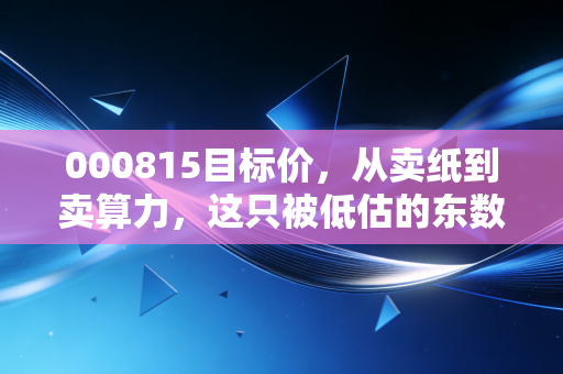 000815目标价，从卖纸到卖算力，这只被低估的东数西算核心标的，究竟值多少钱？