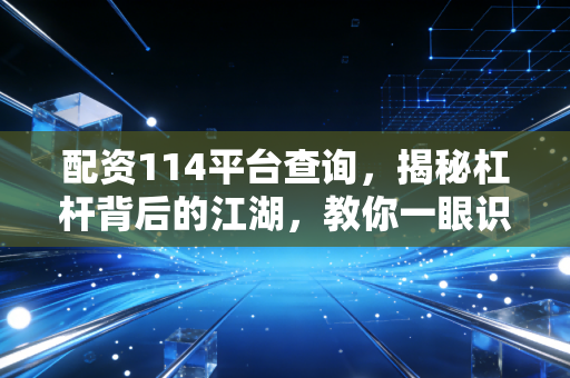 配资114平台查询，揭秘杠杆背后的江湖，教你一眼识破杀猪盘与正规军