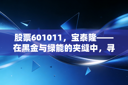 股票601011，宝泰隆——在黑金与绿能的夹缝中，寻找东北老工业基地的第二春