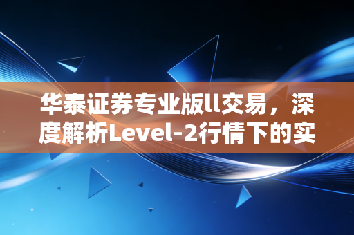 华泰证券专业版ll交易，深度解析Level-2行情下的实战博弈与心法