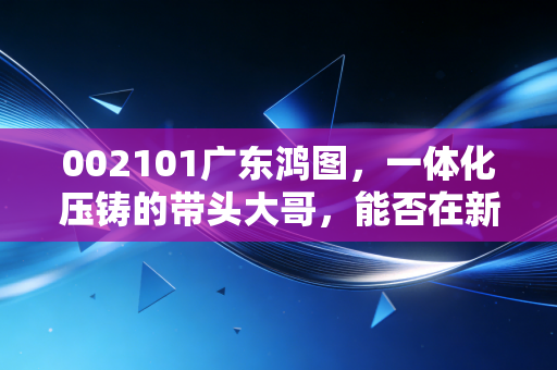 002101广东鸿图，一体化压铸的带头大哥，能否在新能源的浪潮中再造一个千亿神话？