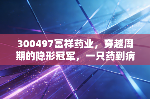 300497富祥药业，穿越周期的隐形冠军，一只药到病除的潜力股吗？