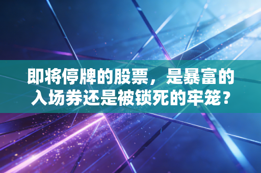即将停牌的股票，是暴富的入场券还是被锁死的牢笼？一位老股民的血泪复盘