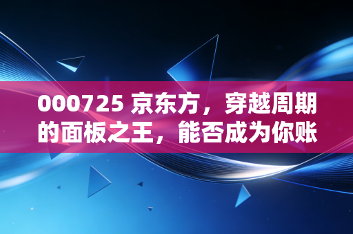 000725 京东方，穿越周期的面板之王，能否成为你账户里的长牛基石？