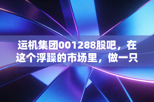 运机集团001288股吧,在这个浮躁的市场里,做一只搬运世界的隐形冠军到底香不香?