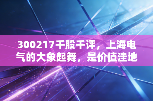 300217千股千评，上海电气的大象起舞，是价值洼地还是散户的修罗场？