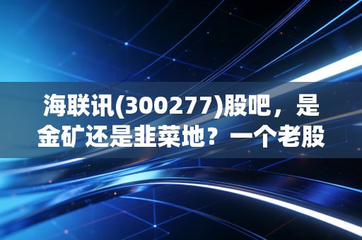 海联讯(300277)股吧，是金矿还是韭菜地？一个老股民的血泪自述