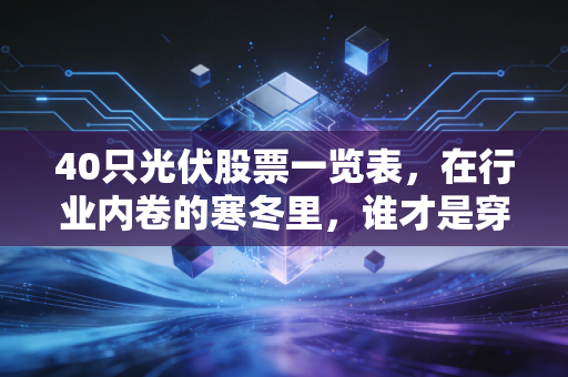 40只光伏股票一览表，在行业内卷的寒冬里，谁才是穿越周期的长跑冠军？