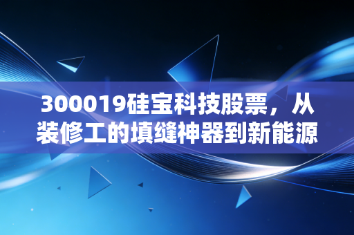 300019硅宝科技股票，从装修工的填缝神器到新能源的隐形冠军，这只创业板老兵还能打吗？