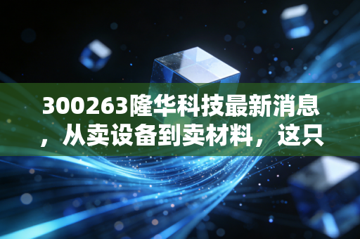 300263隆华科技最新消息，从卖设备到卖材料，这只隐形冠军的估值修复之路