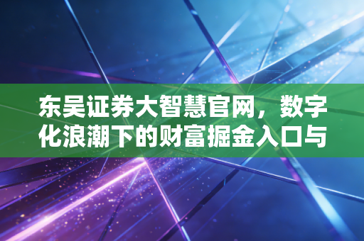 东吴证券大智慧官网,数字化浪潮下的财富掘金入口与散户的自我修养