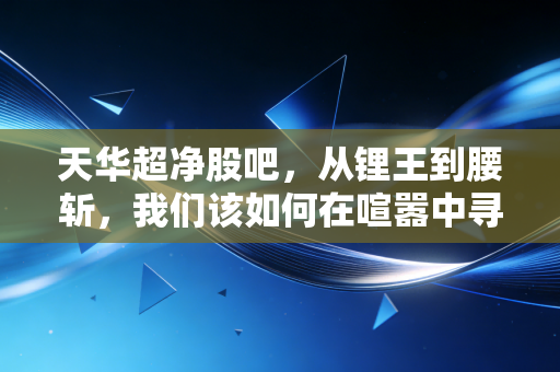 天华超净股吧，从锂王到腰斩，我们该如何在喧嚣中寻找投资的真谛？