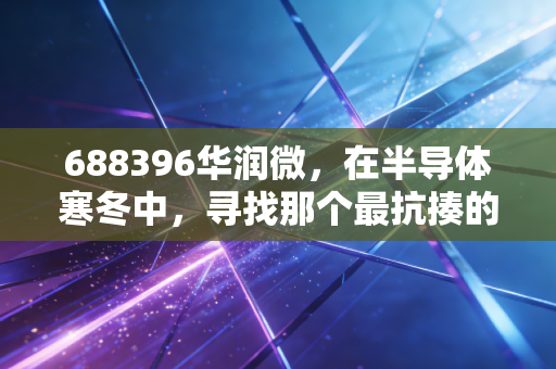 688396华润微,在半导体寒冬中,寻找那个最抗揍的隐形巨头