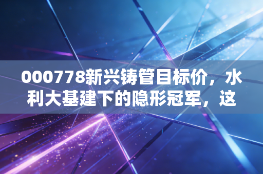 000778新兴铸管目标价,水利大基建下的隐形冠军,这只被低估的现金奶牛值得重仓吗?