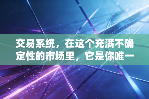 交易系统,在这个充满不确定性的市场里,它是你唯一的定海神针
