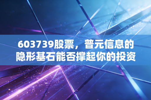 603739股票，普元信息的隐形基石能否撑起你的投资野心？