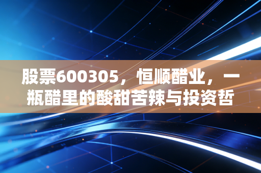 股票600305，恒顺醋业，一瓶醋里的酸甜苦辣与投资哲学