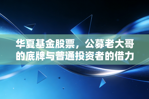 华夏基金股票,公募老大哥的底牌与普通投资者的借力之道