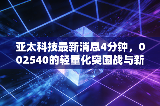 亚太科技最新消息4分钟,002540的轻量化突围战与新能源赛道的隐形冠军