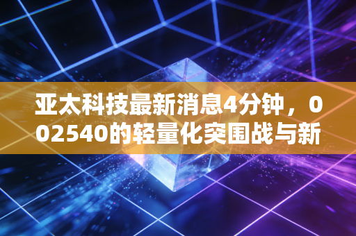 亚太科技最新消息4分钟,002540的轻量化突围战与新能源赛道的隐形冠军