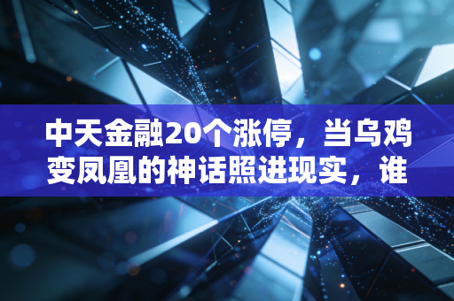 中天金融20个涨停，当乌鸡变凤凰的神话照进现实，谁在裸泳？