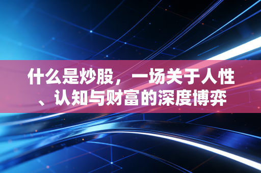什么是炒股，一场关于人性、认知与财富的深度博弈