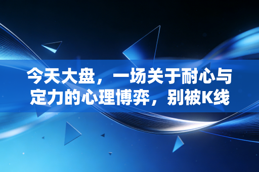 今天大盘,一场关于耐心与定力的心理博弈,别被K线骗了