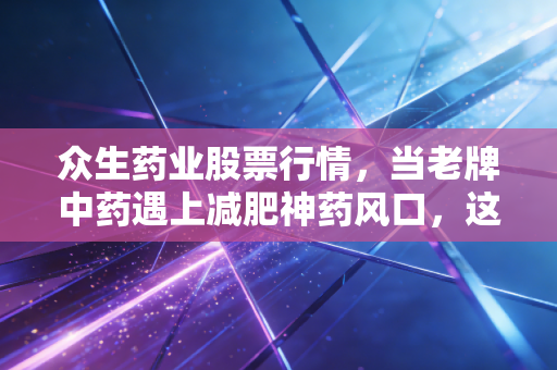 众生药业股票行情，当老牌中药遇上减肥神药风口，这波暴涨是昙花一现还是价值重估？