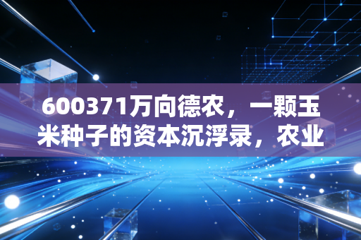 600371万向德农，一颗玉米种子的资本沉浮录，农业股还能种出金子吗？