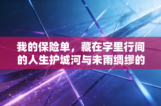 我的保险单，藏在字里行间的人生护城河与未雨绸缪的智慧