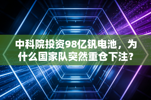 中科院投资98亿钒电池，为什么国家队突然重仓下注？这事儿不简单