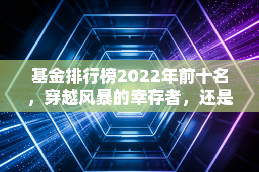 基金排行榜2022年前十名,穿越风暴的幸存者,还是时代的弄潮儿?