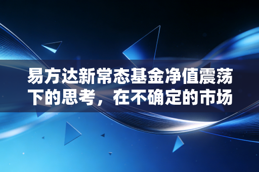 易方达新常态基金净值震荡下的思考，在不确定的市场中寻找确定性