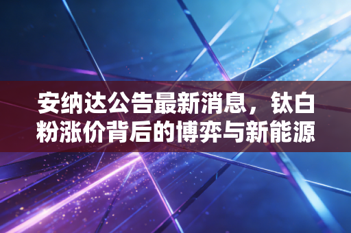安纳达公告最新消息,钛白粉涨价背后的博弈与新能源转型的阵痛
