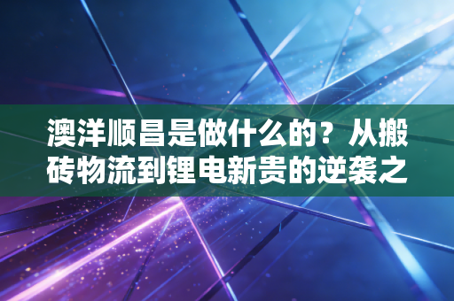 澳洋顺昌是做什么的？从搬砖物流到锂电新贵的逆袭之路