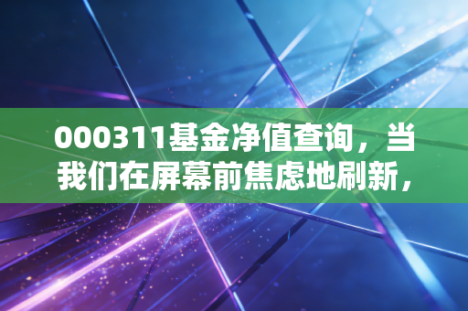 000311基金净值查询,当我们在屏幕前焦虑地刷新,到底在期待什么?