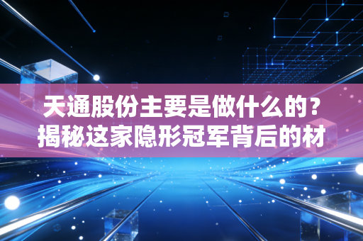 天通股份主要是做什么的?揭秘这家隐形冠军背后的材料与设备双轮驱动逻辑