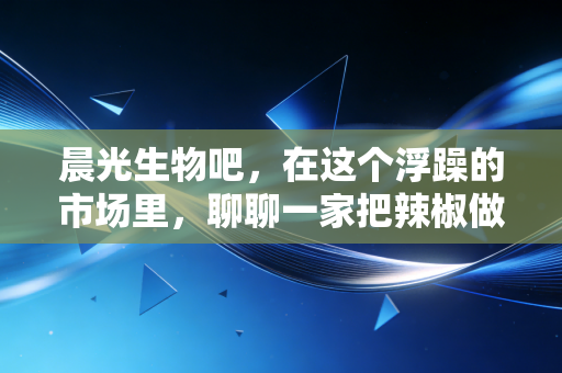 晨光生物吧,在这个浮躁的市场里,聊聊一家把辣椒做成世界冠军的慢公司