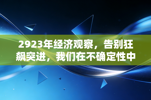 2923年经济观察,告别狂飙突进,我们在不确定性中学会了什么