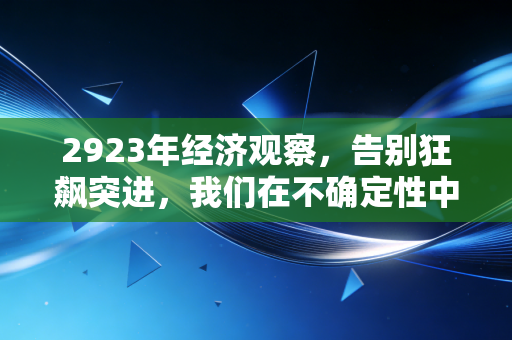 2923年经济观察，告别狂飙突进，我们在不确定性中学会了什么