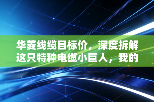 华菱线缆目标价，深度拆解这只特种电缆小巨人，我的估值逻辑与投资心法